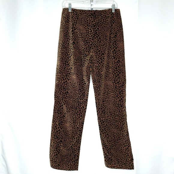 Y2K Vintage Animal Print Pants Sz 8 Brown Black Velvet Mob Wife Victorias Secret - Picture 3 of 4